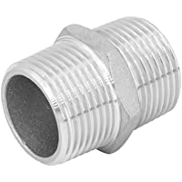1&quot- Racor doble de acero inoxidable V2A- 2x rosca macho- pieza de conexión